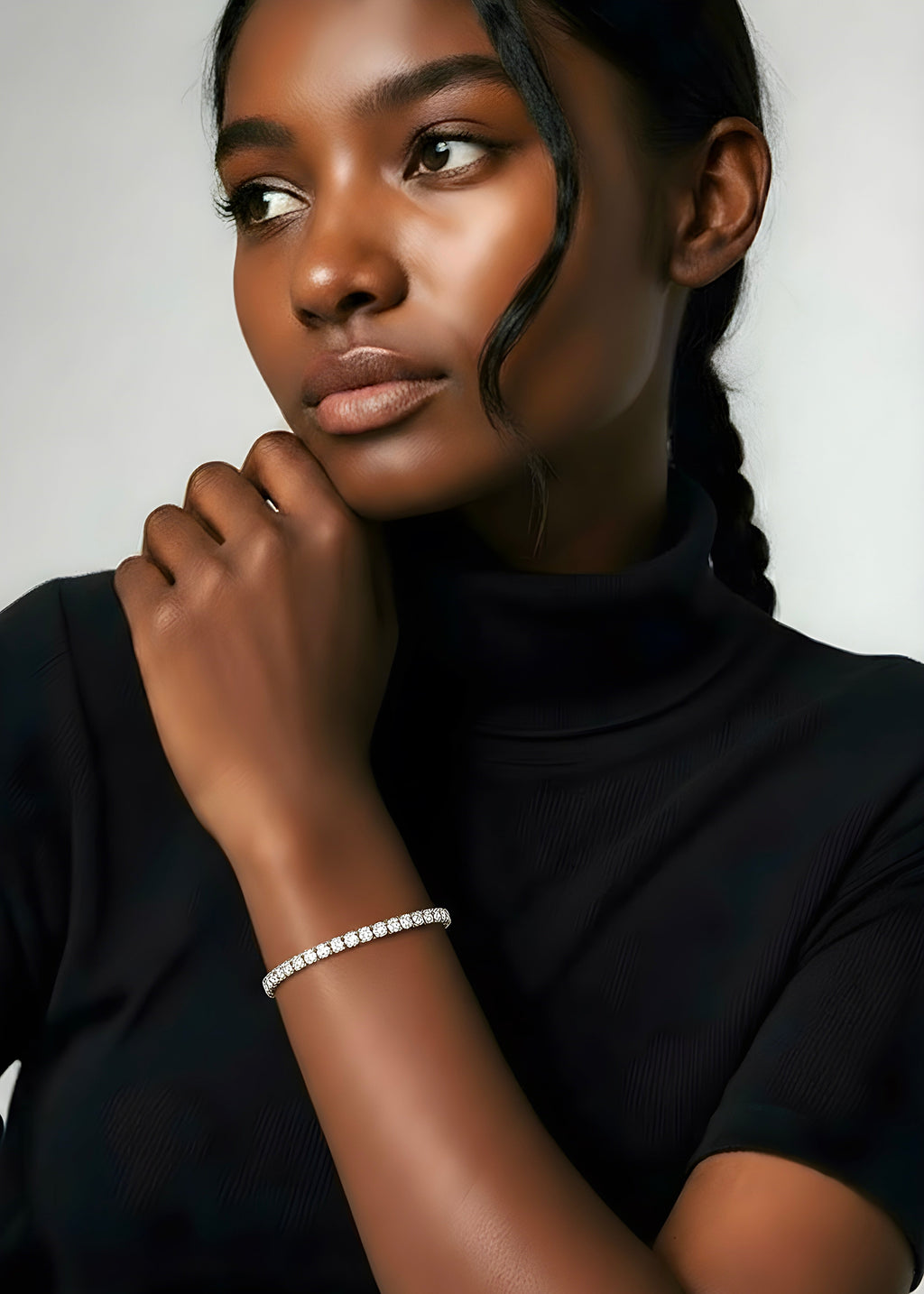 Сребърна тенис гривна - Crystal